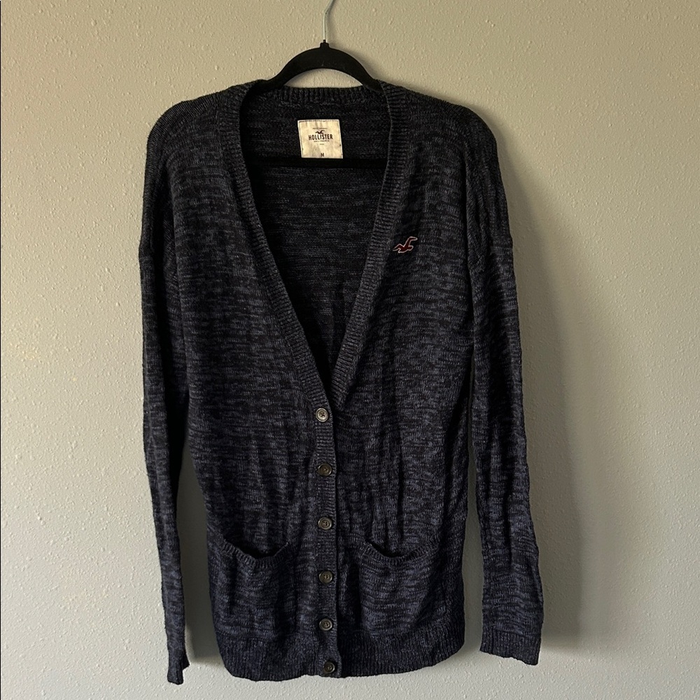 Hollister Dark Navy Knit Cardigan Sweater